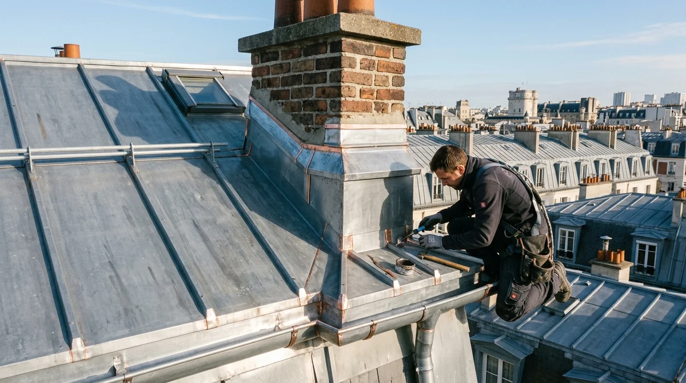 Chéneau zinc toiture Montreuil